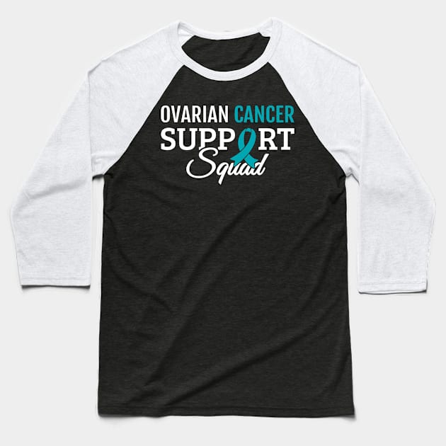 Ovarian Cancer Support Squad - Cool Typograph Baseball T-Shirt by Retusafi